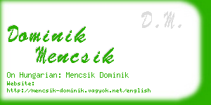 dominik mencsik business card